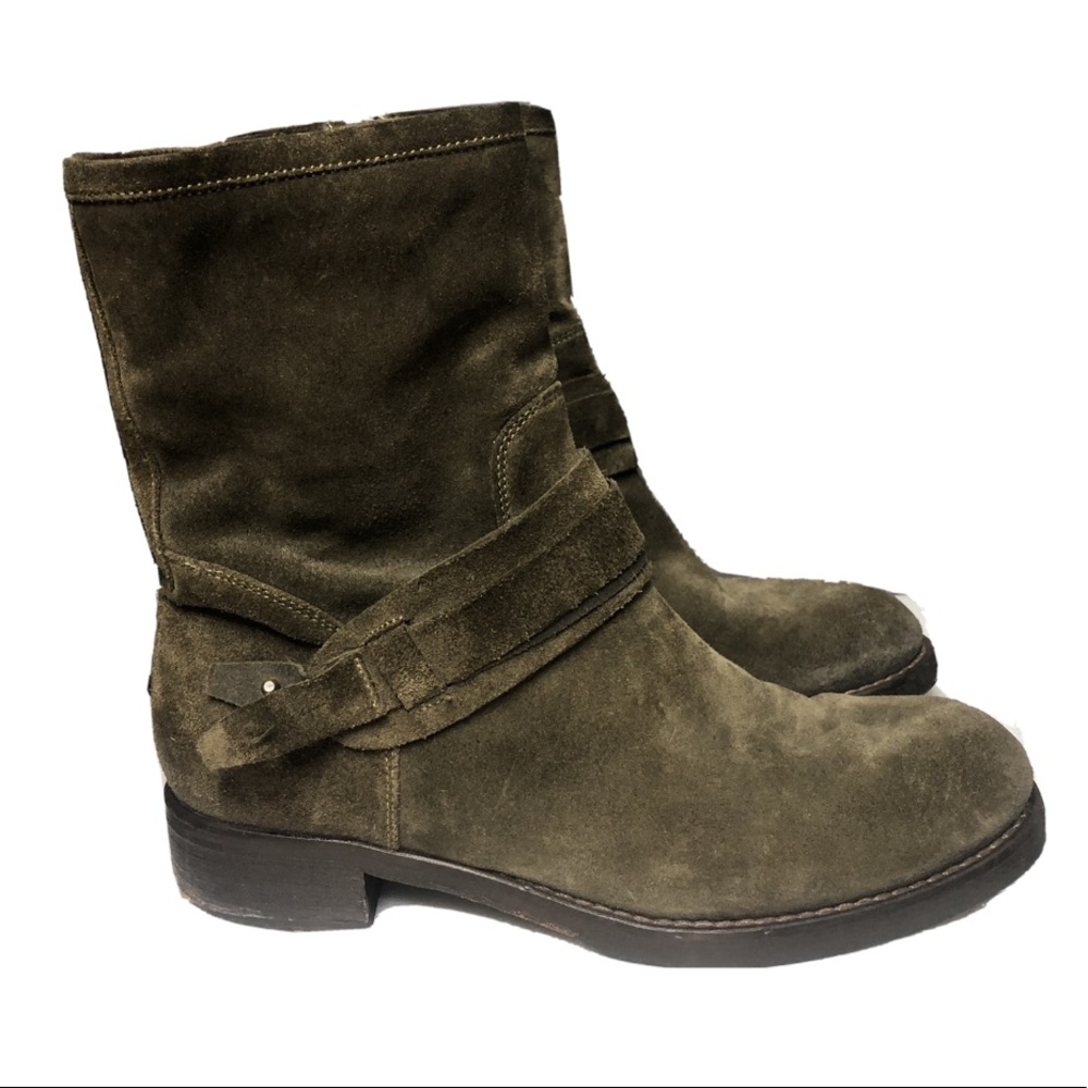 Suede Olive Brown Alberto Fermani Ankle Boots
